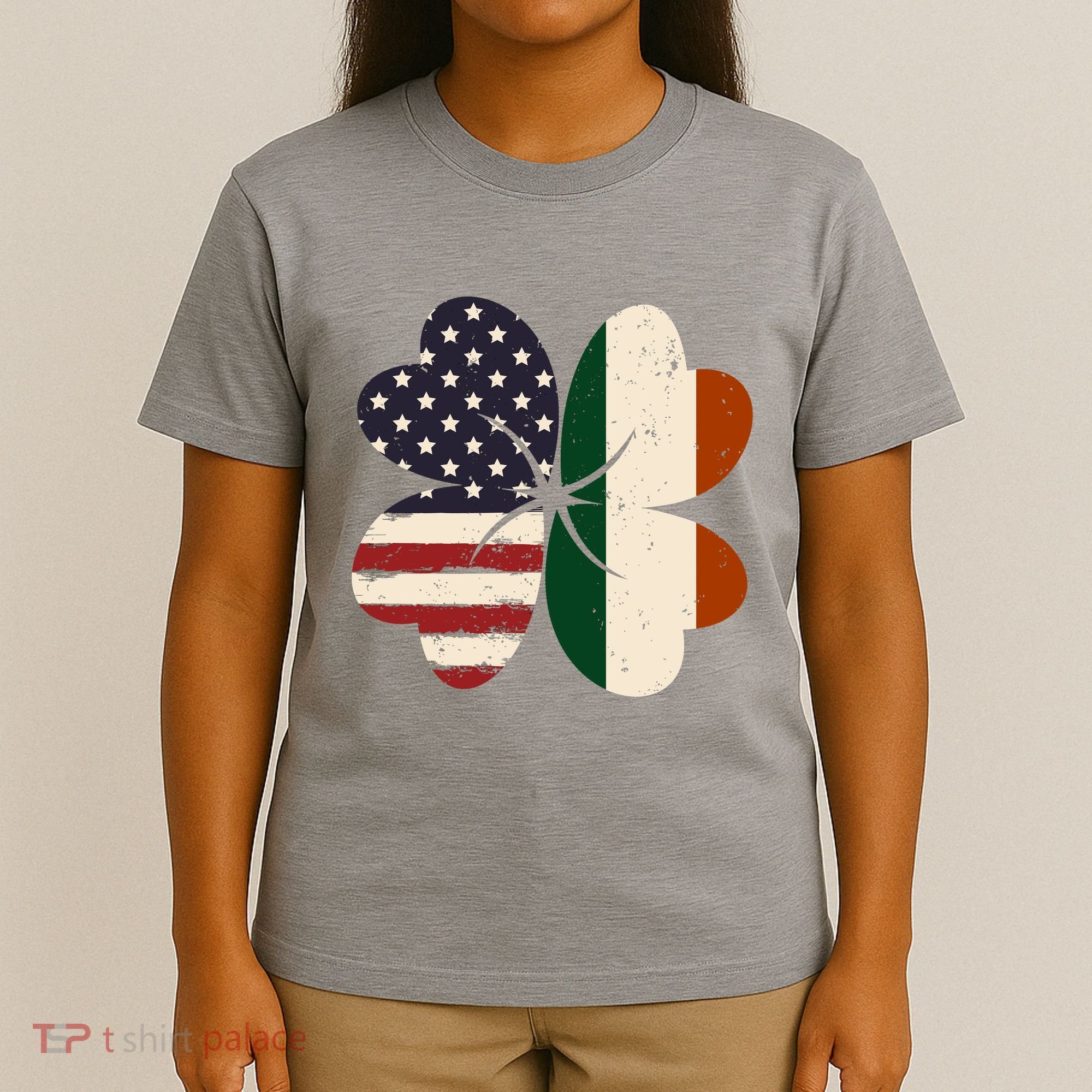 Irish American Flag Shamrock T-Shirt