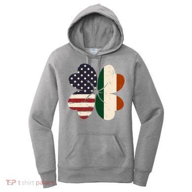 Irish American Flag Shamrock Women's Hoodie