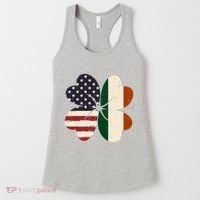 Irish American Flag Shamrock Women's Tank Top thumb 0