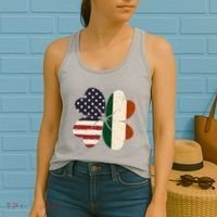 Irish American Flag Shamrock Women's Tank Top thumb 2