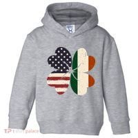 Irish American Flag Shamrock Toddler Hoodie thumb 0