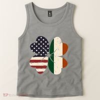 Irish American Flag Shamrock Tank Top thumb 2