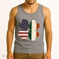 Irish American Flag Shamrock Tank Top thumb 3