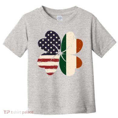 Irish American Flag Shamrock Toddler T-Shirt