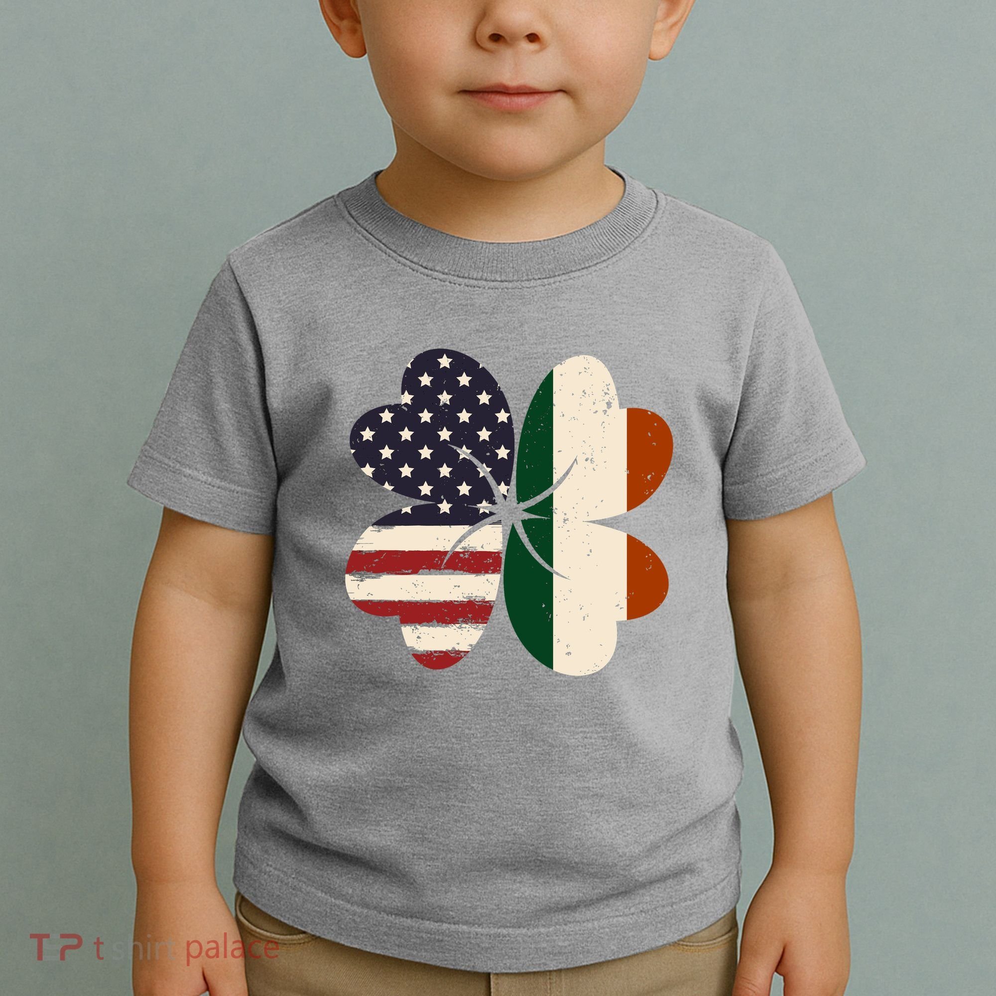 Irish American Flag Shamrock Toddler T-Shirt