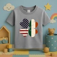 Irish American Flag Shamrock Toddler T-Shirt thumb 3