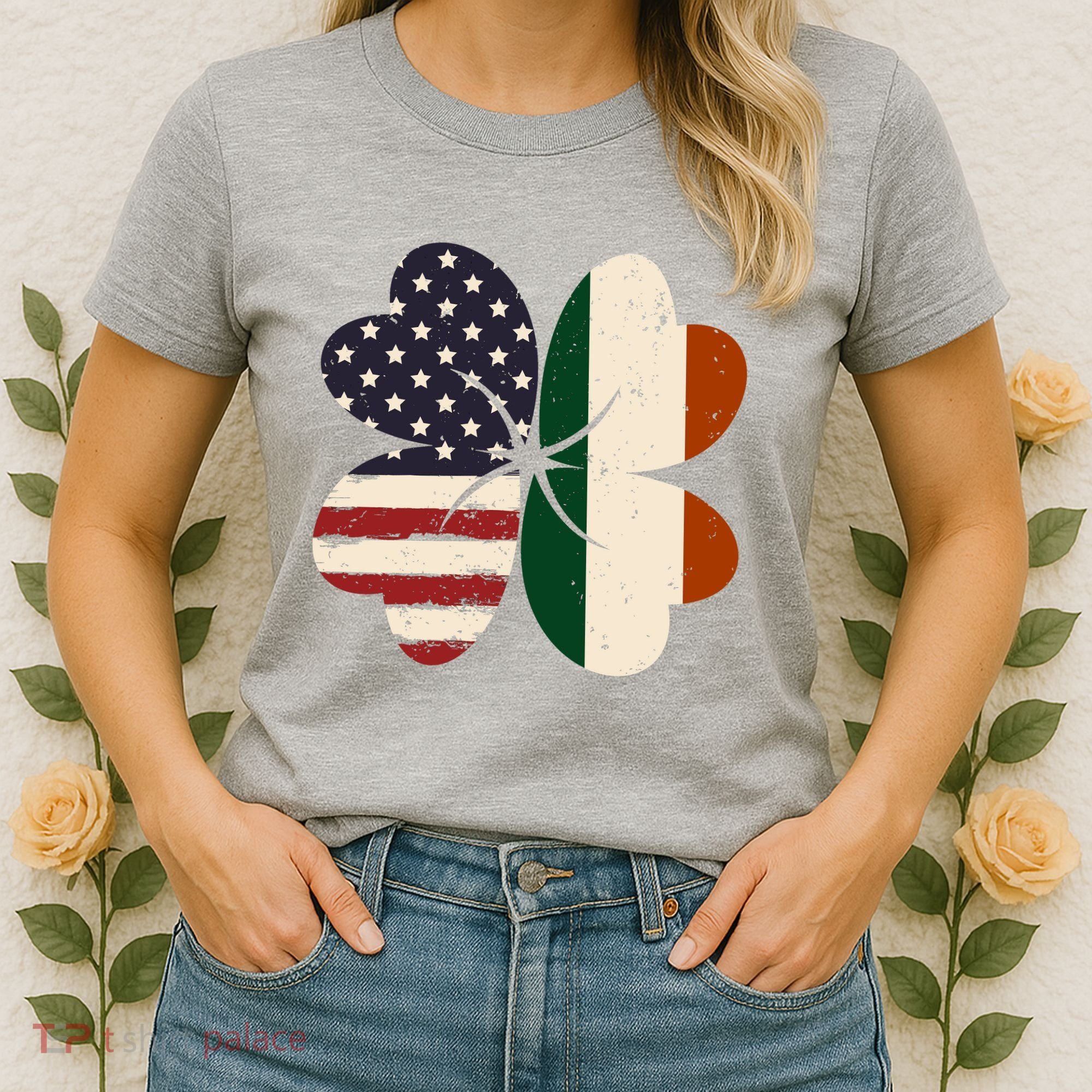Irish American Flag Shamrock Women's T-Shirt