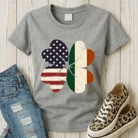 Irish American Flag Shamrock Women's T-Shirt thumb 3