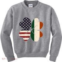 Irish American Flag Shamrock Kids Sweatshirt thumb 0