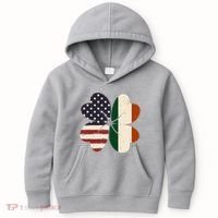 Irish American Flag Shamrock Kids Hoodie thumb 0