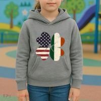 Irish American Flag Shamrock Kids Hoodie thumb 3