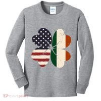 Irish American Flag Shamrock Kids Long Sleeve Shirt thumb 0