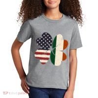 Irish American Flag Shamrock Kids T-Shirt thumb 2