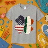 Irish American Flag Shamrock Kids T-Shirt thumb 3