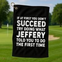 If At First You Dont Succeed Custom Name Personalized Text Golf Towel thumb 1