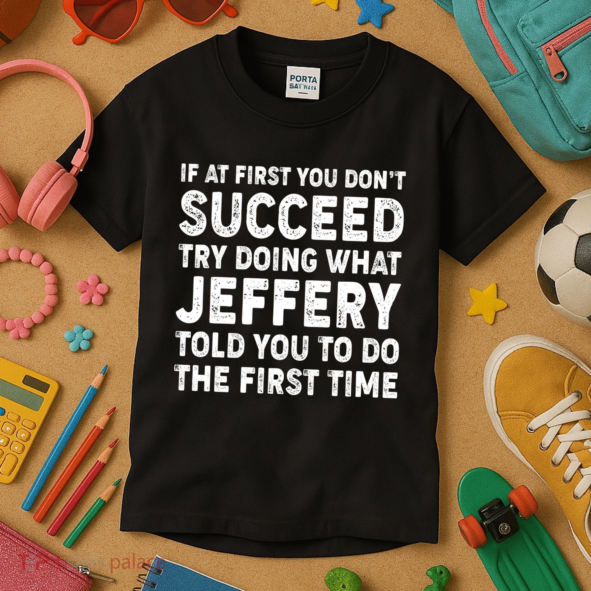 If At First You Dont Succeed Custom Name Personalized Text Kids T-Shirt