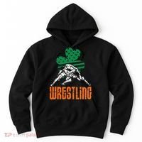 Irish American Flag Shamrock Wrestling St. Patricks Day Hoodie thumb 0