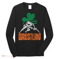 Irish American Flag Shamrock Wrestling St. Patricks Day Long Sleeve Shirt thumb 0