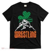Irish American Flag Shamrock Wrestling St. Patricks Day T-Shirt thumb 0