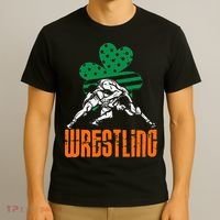 Irish American Flag Shamrock Wrestling St. Patricks Day T-Shirt thumb 3