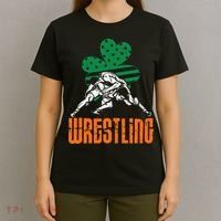 Irish American Flag Shamrock Wrestling St. Patricks Day T-Shirt thumb 4