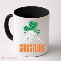 Irish American Flag Shamrock Wrestling St. Patricks Day Coffee Mug thumb 0