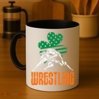 Irish American Flag Shamrock Wrestling St. Patricks Day Coffee Mug thumb 4
