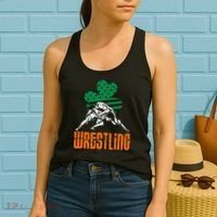 Irish American Flag Shamrock Wrestling St. Patricks Day Women's Tank Top thumb 2