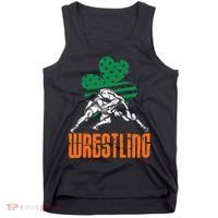 Irish American Flag Shamrock Wrestling St. Patricks Day Tank Top thumb 0