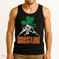 Irish American Flag Shamrock Wrestling St. Patricks Day Tank Top thumb 3