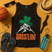 Irish American Flag Shamrock Wrestling St. Patricks Day Tank Top thumb 4