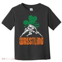Irish American Flag Shamrock Wrestling St. Patricks Day Toddler T-Shirt thumb 0