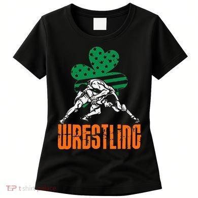 Irish American Flag Shamrock Wrestling St. Patricks Day Women's T-Shirt