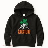 Irish American Flag Shamrock Wrestling St. Patricks Day Kids Hoodie thumb 0