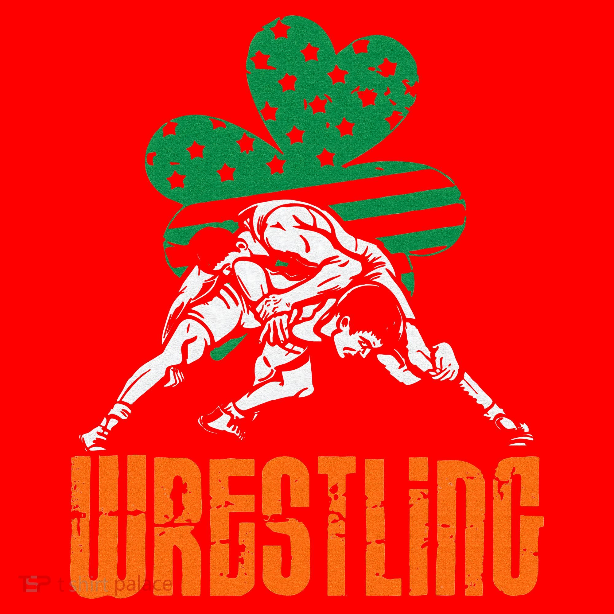 Irish American Flag Shamrock Wrestling St. Patricks Day Santa Hat