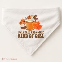 Im A Fall And Coffee Kind Of Girl Cute USA-Made Doggie Bandana thumb 0