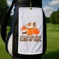 Im A Fall And Coffee Kind Of Girl Cute Golf Towel thumb 2