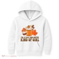 Im A Fall And Coffee Kind Of Girl Cute Kids Hoodie thumb 0