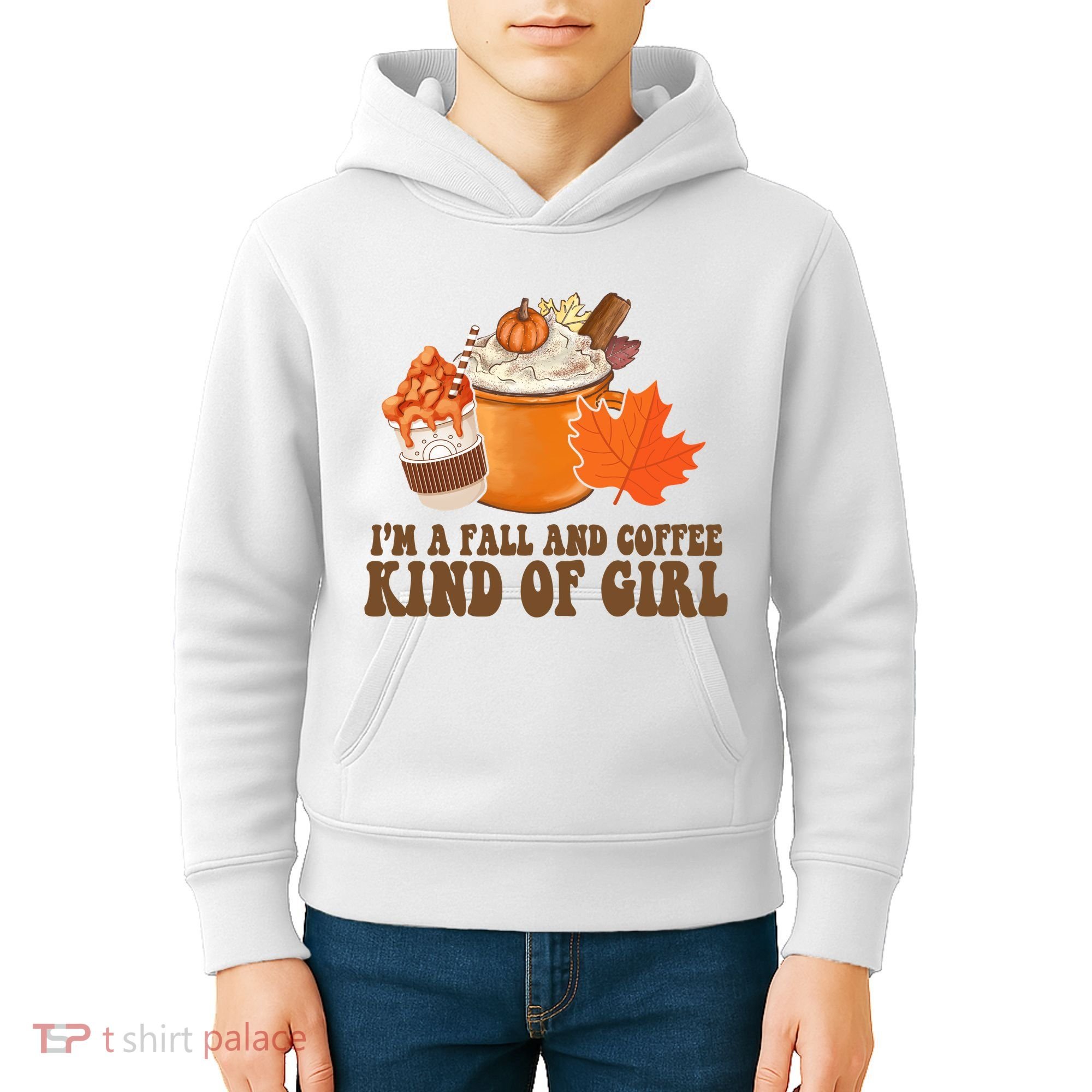 Im A Fall And Coffee Kind Of Girl Cute Kids Hoodie