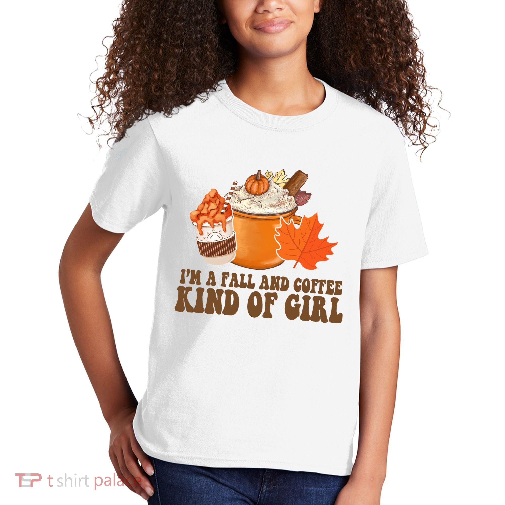 Im A Fall And Coffee Kind Of Girl Cute Kids T-Shirt