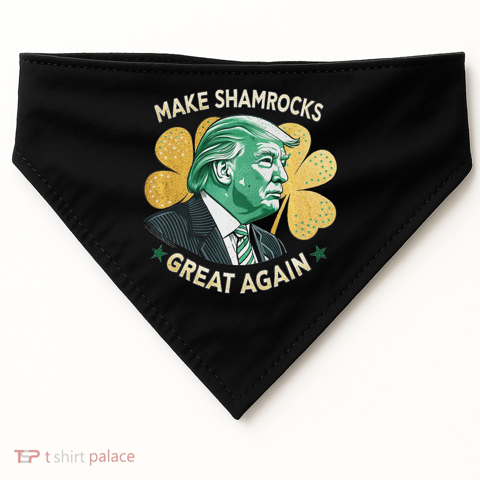 Irish American Funny Make St. Patrick’S Day Great Again USA-Made Doggie Bandana