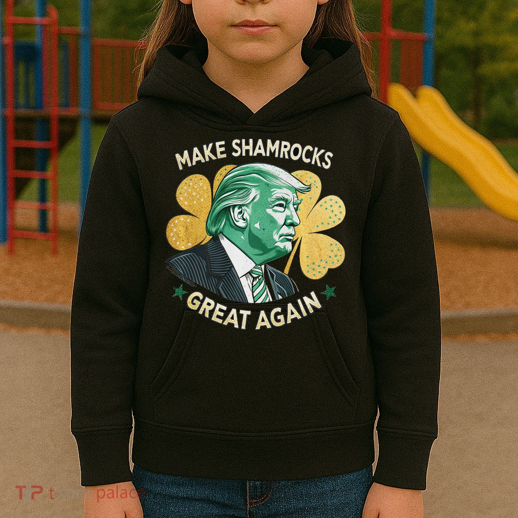 Irish American Funny Make St. Patrick’S Day Great Again Kids Hoodie