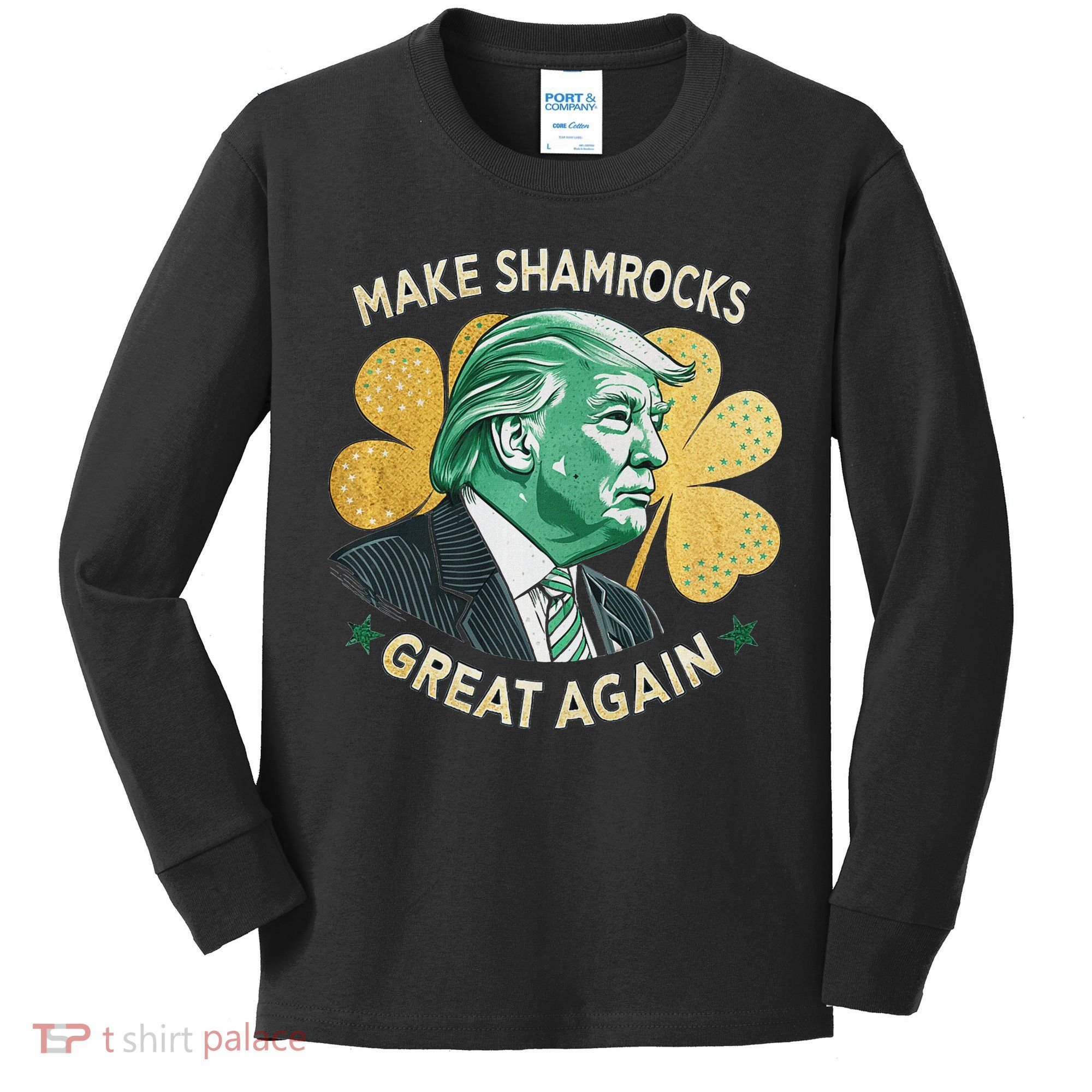 Irish American Funny Make St. Patrick’S Day Great Again Kids Long Sleeve Shirt