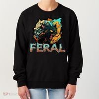 I Am Feral Cat Orange And Yellow Women's Sweatshirt thumb 0