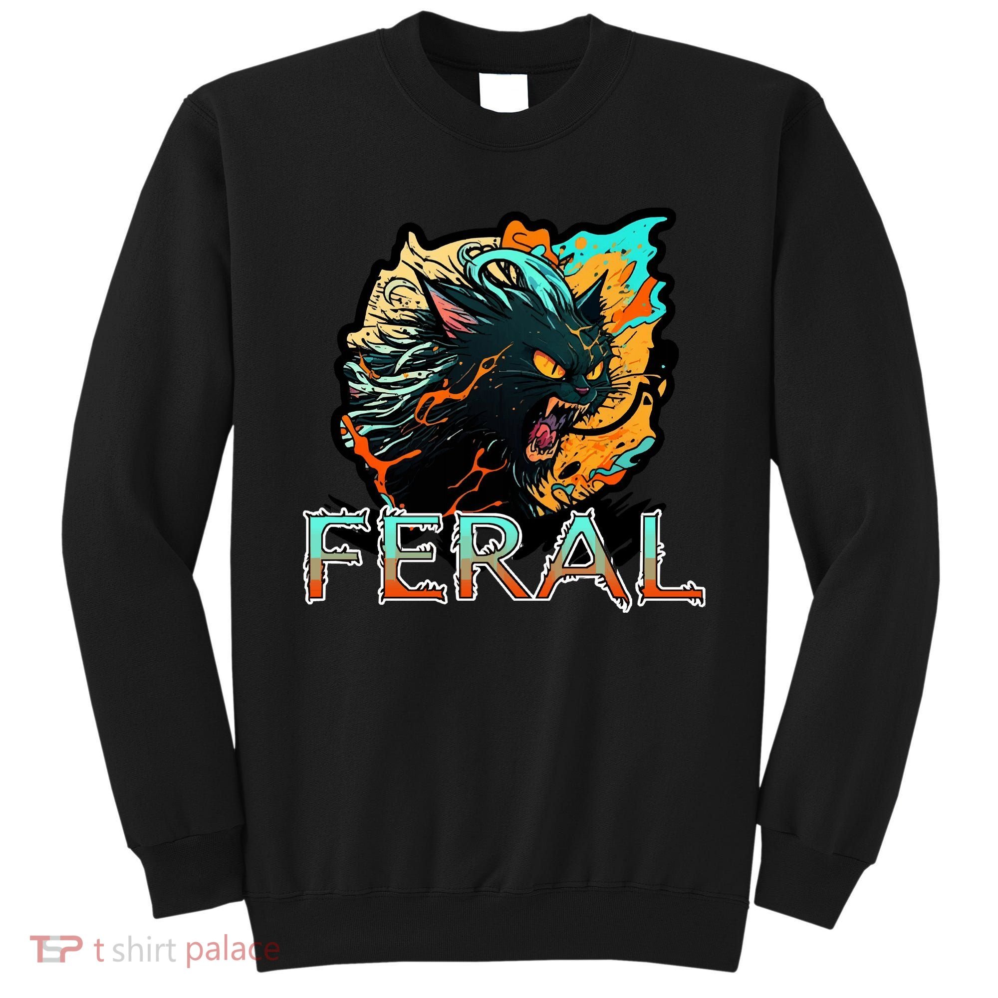I Am Feral Cat Orange And Yellow Sweatshirt