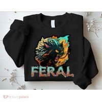 I Am Feral Cat Orange And Yellow Sweatshirt thumb 2