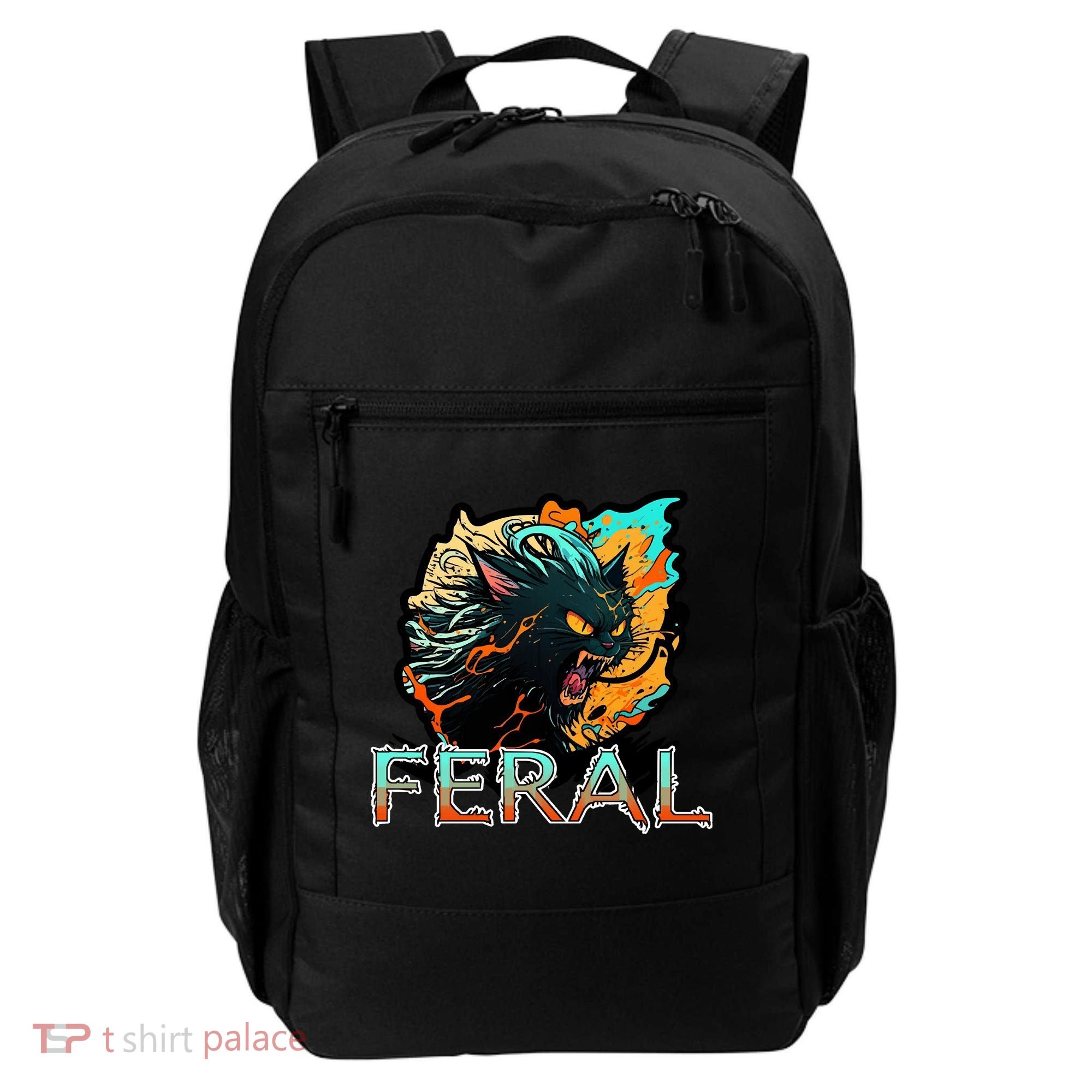 I Am Feral Cat Orange And Yellow Backpack