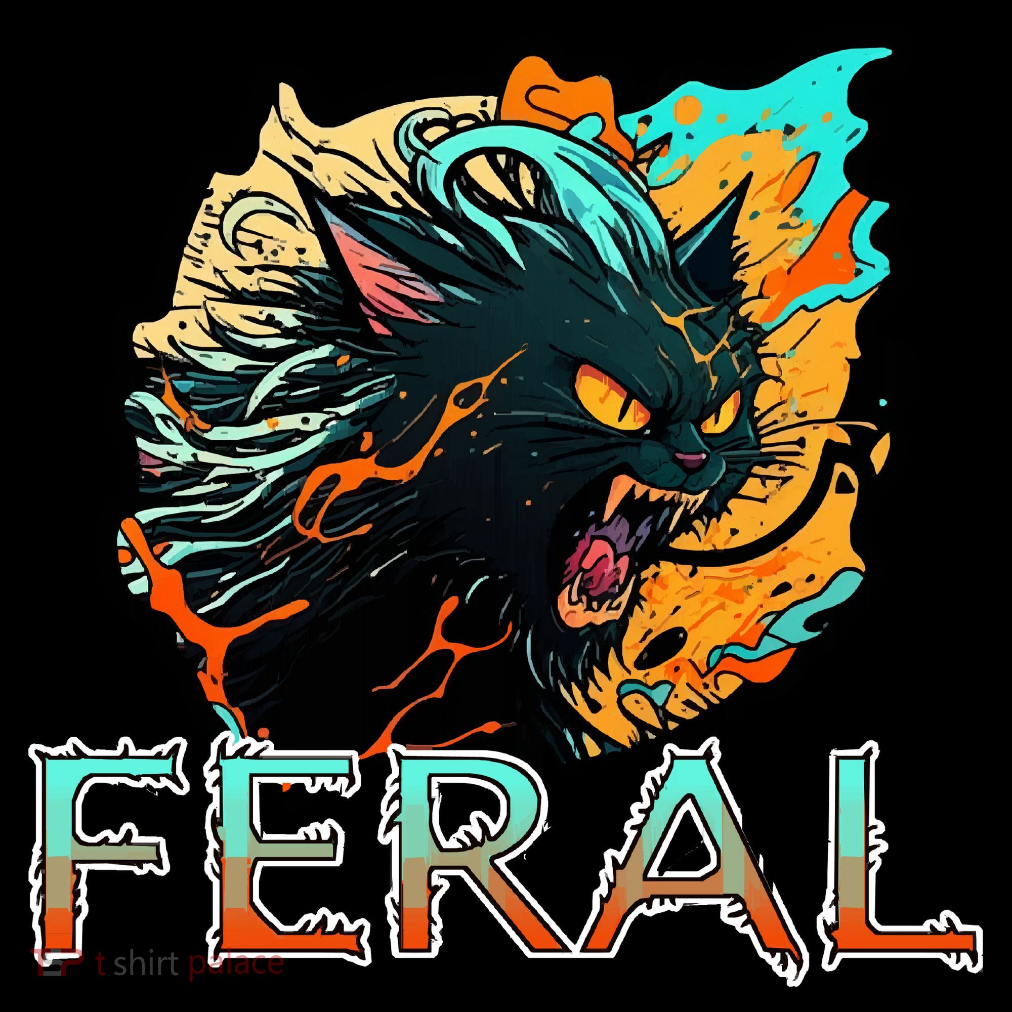I Am Feral Cat Orange And Yellow Coffee Mug