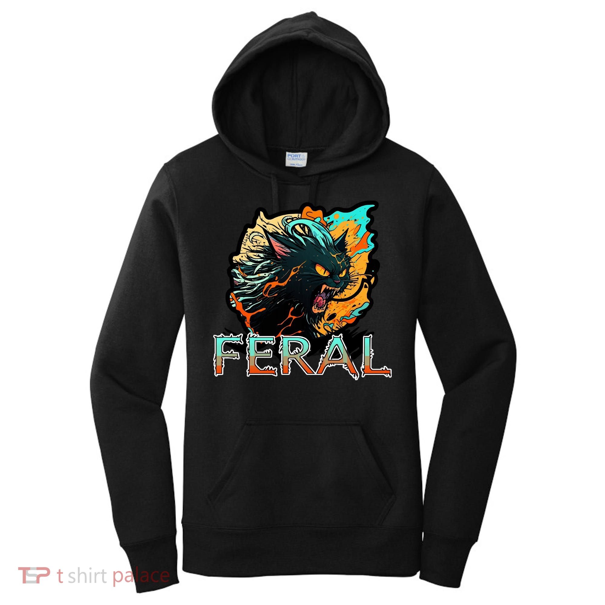 I Am Feral Cat Orange And Yellow Women's Hoodie
