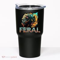 I Am Feral Cat Orange And Yellow Tumbler thumb 0